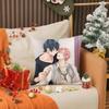 Loving Romantic 10 C-Count Pillow Case Anti-dustmite Pillow Invisible Zipper Silky Short Plush Sofa Cushion Cover
