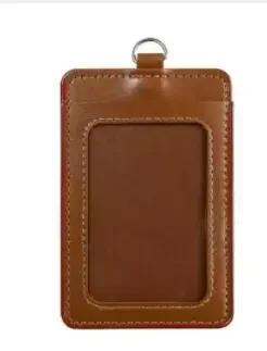 Fashion PU Leather Card Holders Set Women Men Student Retractable Badge Reel ID Card Holder Cover Case Nurse Badge Lanyards