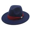 New Fashion Women Men Wide Brim Felt Jazz Fedora Hats Solid Color Party Trilby Wedding Hat Autumn Winter Hats 56-58-60CM