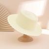Women's Solid Color Wide Brim Foldable Straw Hat, Fashion Versatile Sun Protection Cap for Outdoor Travel Beach Vacation