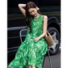 Demana French Style Floral Print A-Line Midi Dress