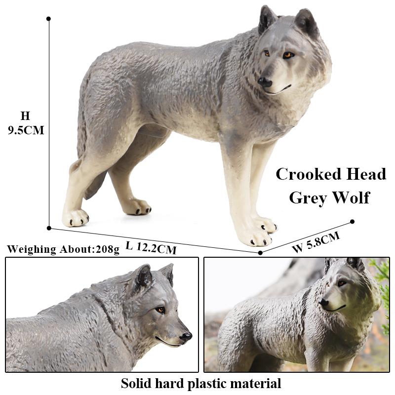 Oenux Big Size Savage Wild Beast Animals Wolf Wolves Model Action Figures Collection Solid PVC High Quality Home decor Toy Gift
