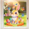 Easter Bunny Easter Eggs Static Electricity Glass Stickers for Kitchen, Bathroom, Windows Decoration