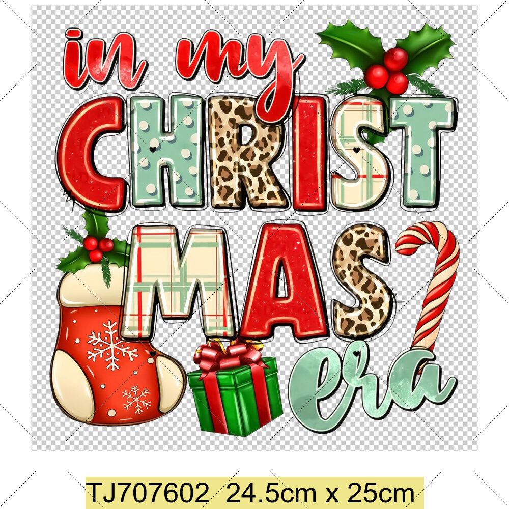Heiße Weihnachts-Aufbügelbilder Weihnachtsmann-Aufnäher DIY-Zubehör Hoodies Jeans Kunsthandwerk Bügeln Wärmeübertragungs-Aufkleber Aufnäher