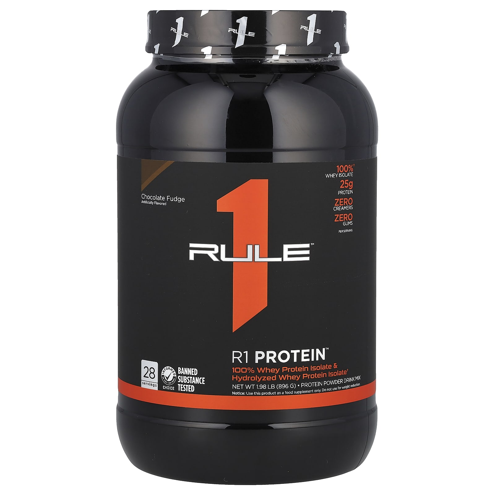 

Rule One Proteins, R1 Protein Powder Drink Mix, Fudge Chocolate, 1.98 lb (896 g)