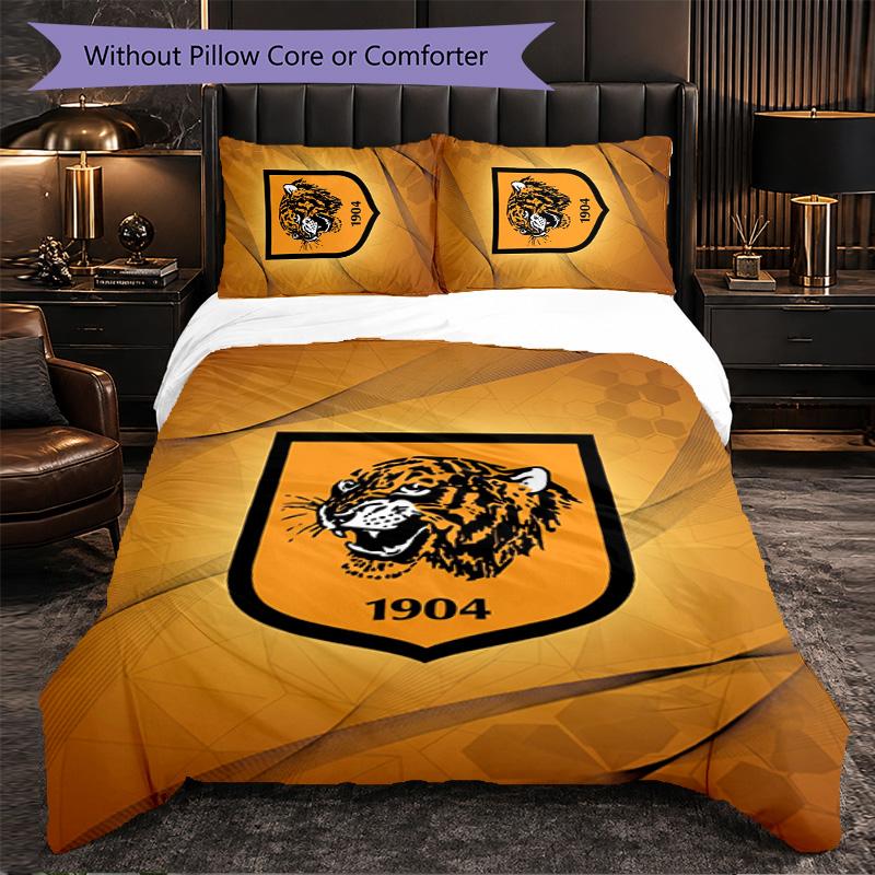 Set Biancheria da Letto Hull FC Pattern in Microfibra 3 Pezzi Copripiumino Decorativo per Camera da Letto Uso Domestico