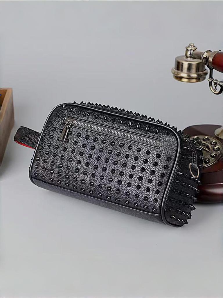 Modische Nieten-Clutch für Herren: Street Style Große Umhängetasche