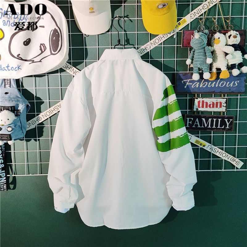 2023 New Spring and Autumn Fashion Trend Simple Polo Collar Stripe Contrast Slouchy Style Casual Loose Men's Shirt Thin Coat