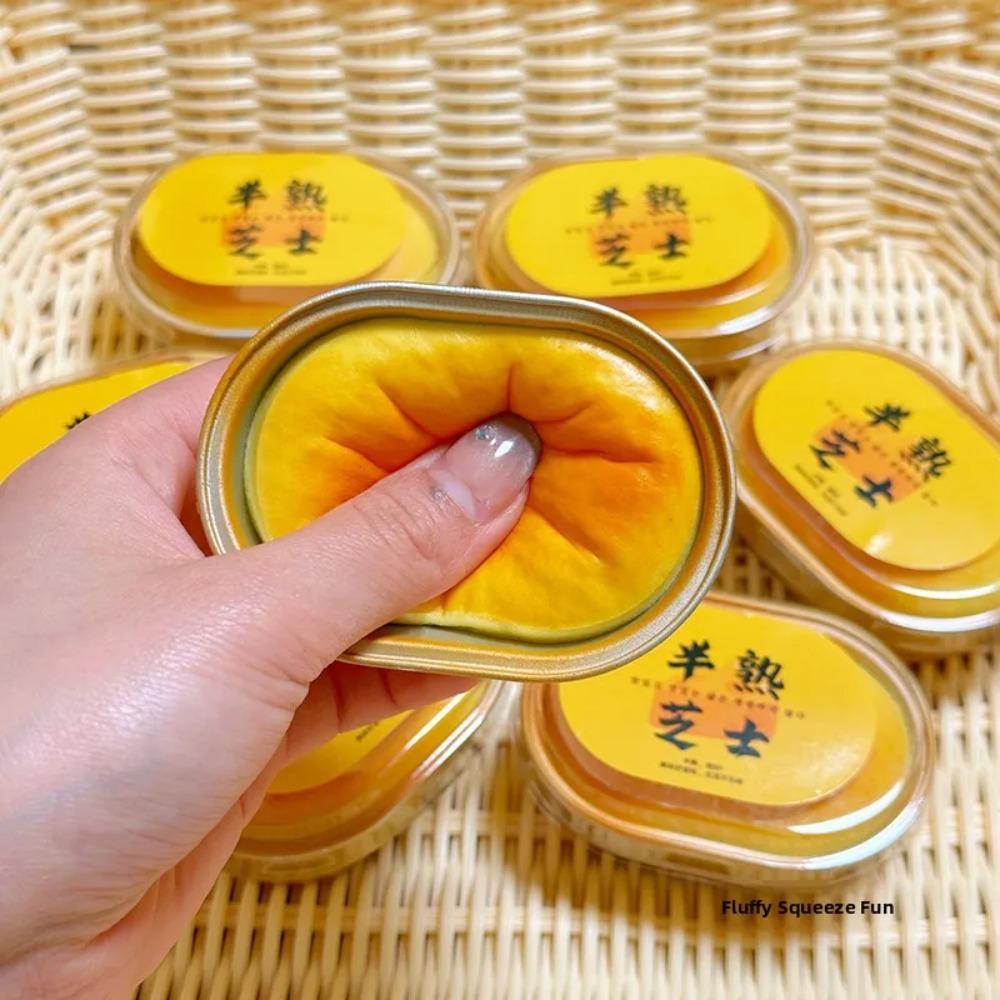 Squishy Artificial Cheese Bread Press Plaything Stress Ease Slow Rising Sensory Fidget For Anxiety   Gift For Kids Adults