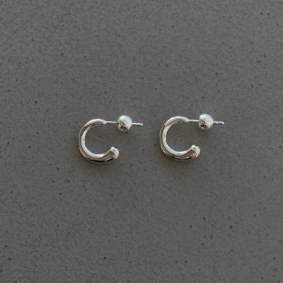THE BORING Open Silver Earrings