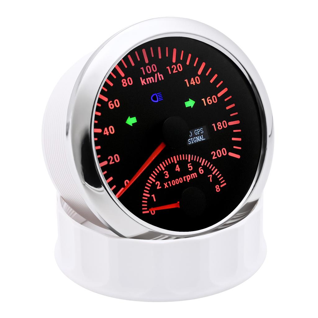 HD 200KM/H 120KM/H Universal 2 in 1 85mm Digital Car GPS Speedometer With Tachometer 0-8000RPM Tacho Sensor for Marine Boat Car Speedometers 1