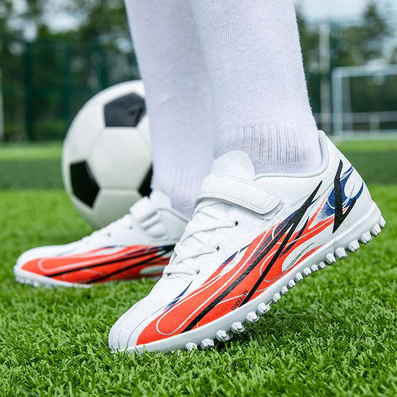 Children's Professional Velcro Spike Broken Ding Football Shoes Boys' Students Breathable Training Non-slip Competition Shoes
