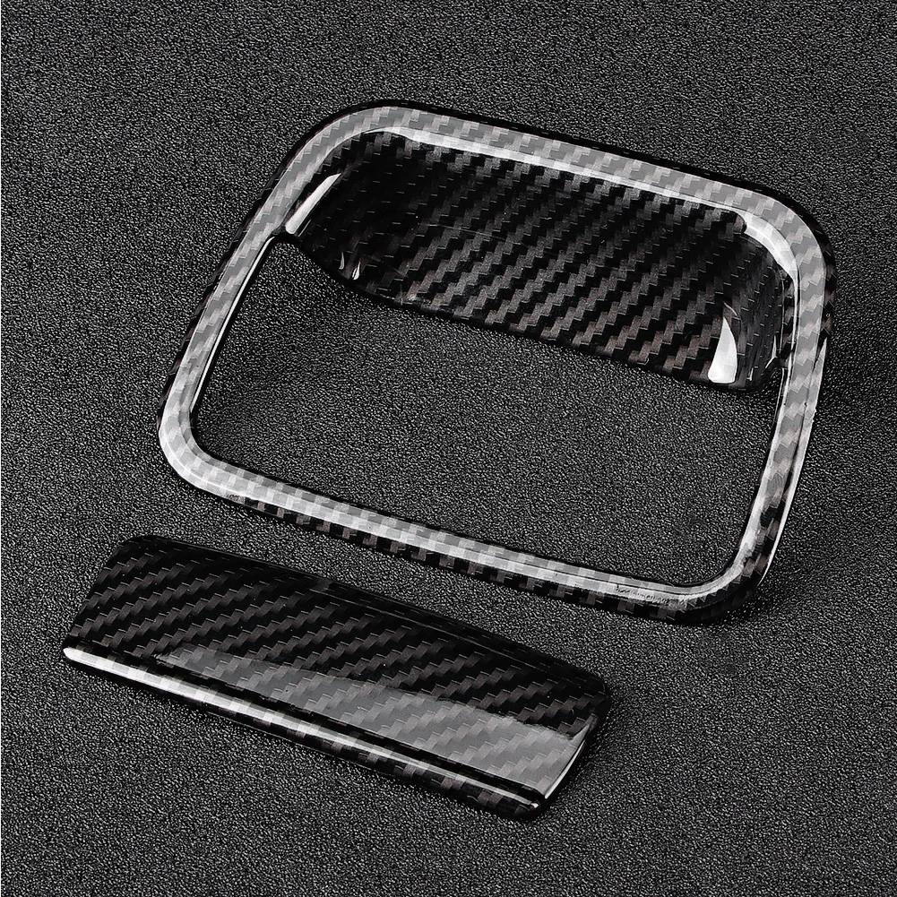 2 st ABS Handskfackshandtag Lockskydd Trim Innerdekor Passar för X1 E84 2011 2015 Kolfibertextur