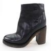 Great CHANEL short boots Double COCO Mark turn lock lamé leather black 36 G31285 Used