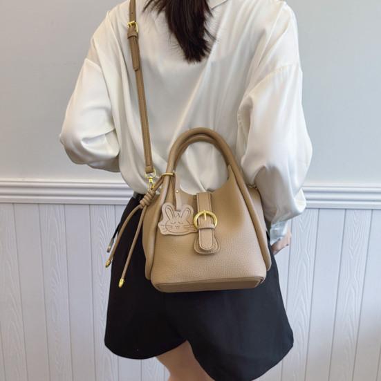 Women's Small Shoulder Bag Faux Leather Crossbody Bag with Makeup Bag Bucket Bag with Adjustable Shoulder Strap for Travel Work Parties