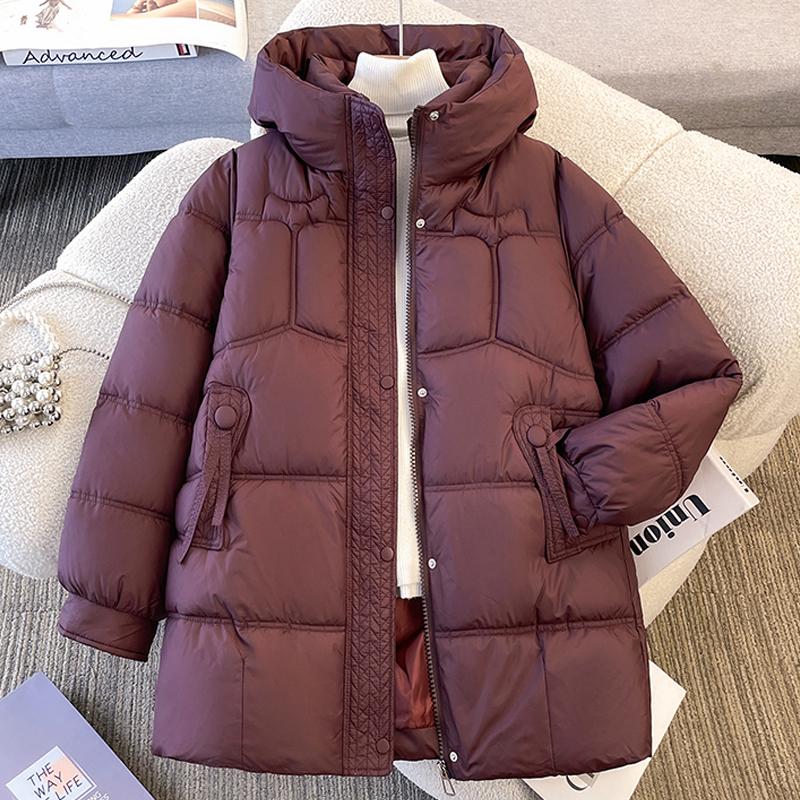 Fashion Middle age Woman Winter Coats Hooded Thick Warm Casual Winter Jacket Women's Parkas