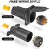 RV 7 Pin Male & Female Trailer Connector, Vehicle Side & Trailer End 7 Way Blade