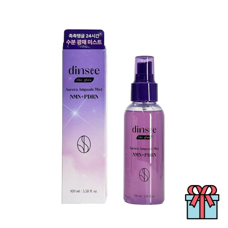 Dinssi The Glow Aurora NMN PDRN Radiance Ampoule Mist + Free Gift (Random), 100ml, 3 Pcs