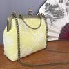 Chinese Style Lace Embroidery Handbag Vintage Metal Handle Kiss Lock Bag Elegant Floral Wedding Party Purse Retro Chic Tote