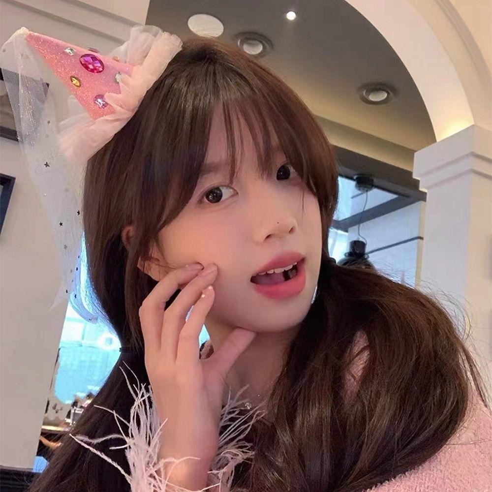 Rhinestone Birthday Hat Hairpin Birthday Cap Birthday Crown Creative Girls