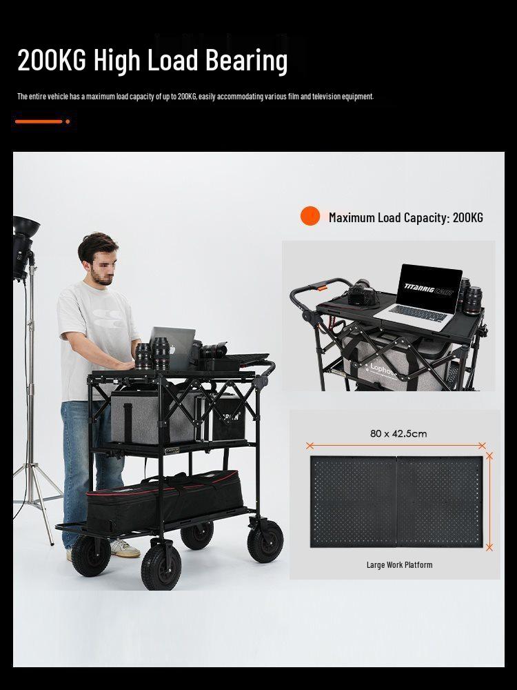 Outdoor Folding Photography Equipment Storage Cart