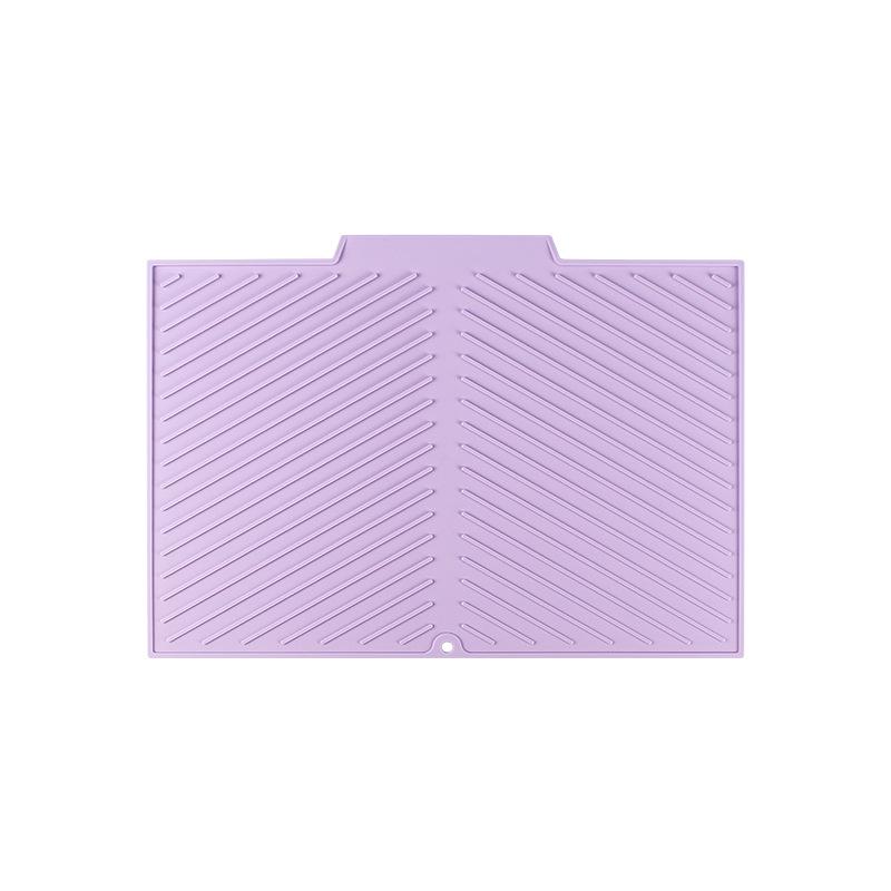 Silicone Heat-Resistant Draining Mat for Kitchen & Dining - Striped Water Filtering Design