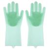 Silicone Rubber  Dishwashing  Gloves For Kitchen Multi - Use For Dishes Veggies Pet Bathing Ultimate Home Cleaning Magic Tool