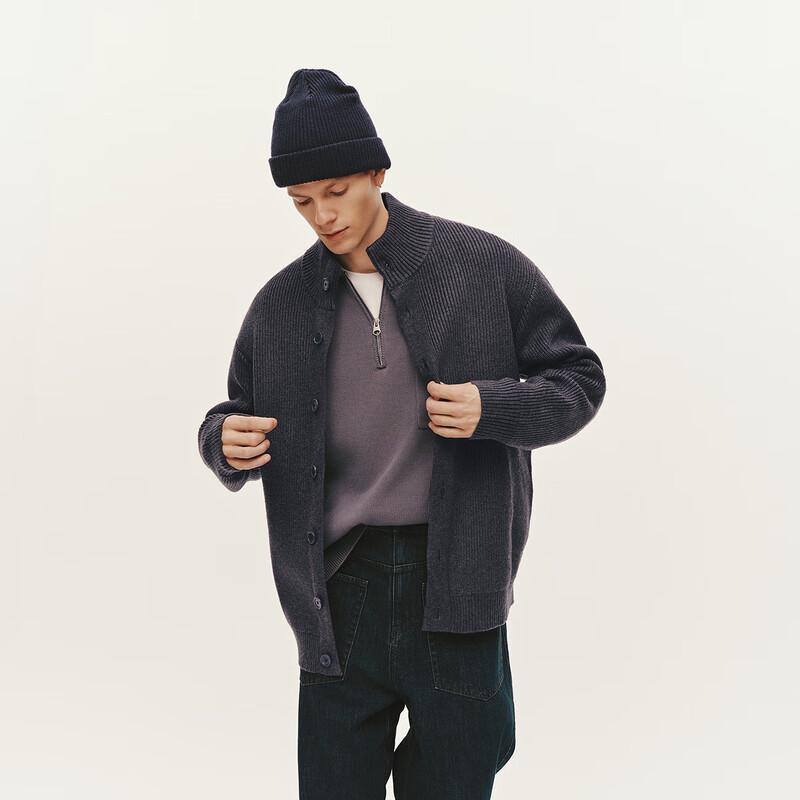 Semir Men's High-Neck Loose Knit Cardigan