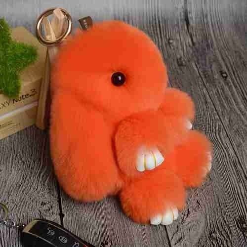 Buy 2019 Rabbit Keychain Cute Fluffy Bunny Keychain Rex Genuine Rabbit ...