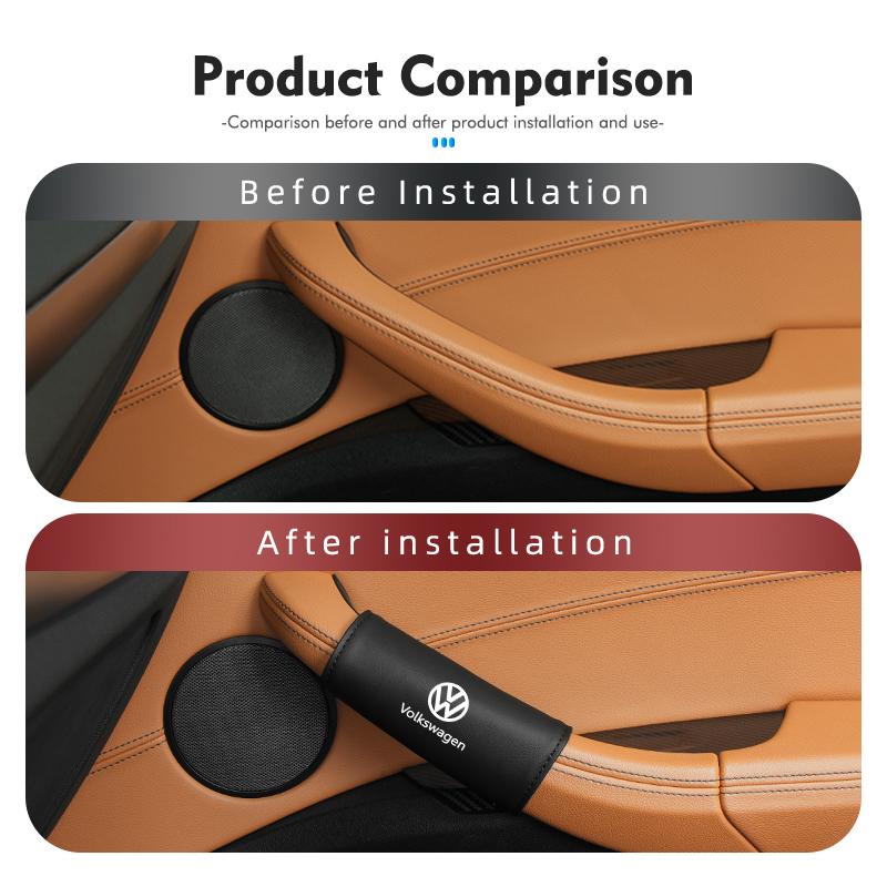 RUN1 Car Door Inner Handle Protector Armrest Handle Decor Cover For Volkswagen VW Scirocco Passat Polo B5 B6 B7 CC Tiguan Sharan