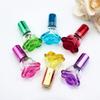 1PC 6ml Colorful Rose Shaped Empty Glass Perfume Bottle Small Sample Portable Parfume Refillable Scent Sprayer Bottle