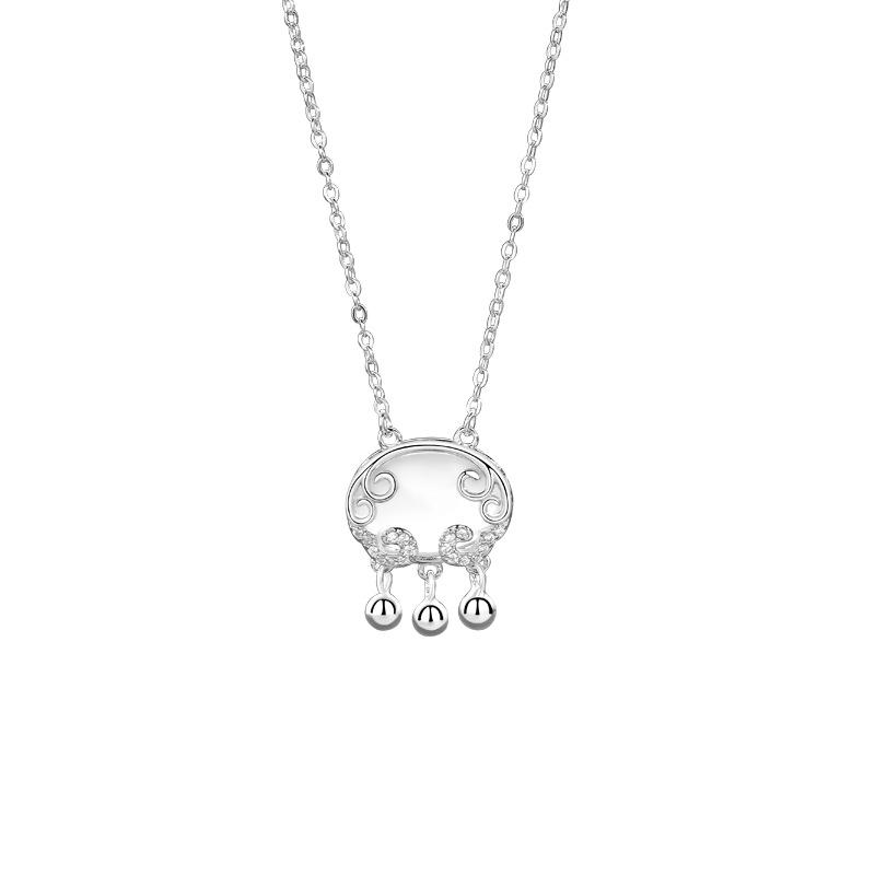 Xiangyun Ruyi Lock Necklace Women'S Guochao Retro New Chinese Long Life Lock Pendant New Year'S Gift Premium Durable