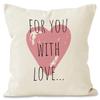 Valentine'S Day Pink Heart Print Home Decor Pillowcase Bedroom Living Room Sofa Decoration Polyester Cushion Cover With Zipper