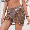 BITCED Beachwear Crochet Skirt Sexy Bikini Skirt Shell-Embellished Skirt Sheer Skirt