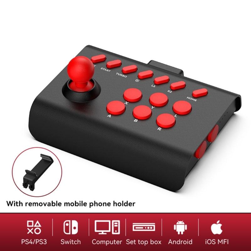 Game Joystick Wired-Bluetooth-compatible/2.4G Connection Arcade Game Console Rocker for