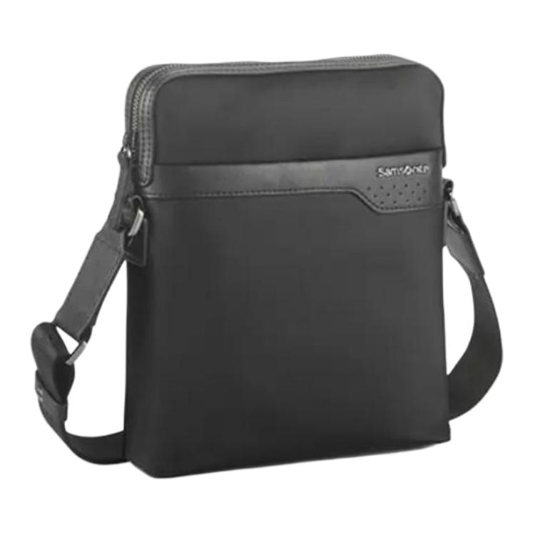 New SAMSONITE Nylon With Cow Leather Shoulder Bag, Crossbody Bag Men's Black BR609004