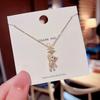 New Fashion Sparkly Cute Bear Pendant Necklaces for Women Trendy Exquisite Clavicle Chain Jewerly Girls Birthday Gift