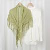 Spring New Women's Autumn and Winter Knitted Fringed Triangle Scarf Travel Cheongsam Shawl Outer Top Scarf Dual-purpose