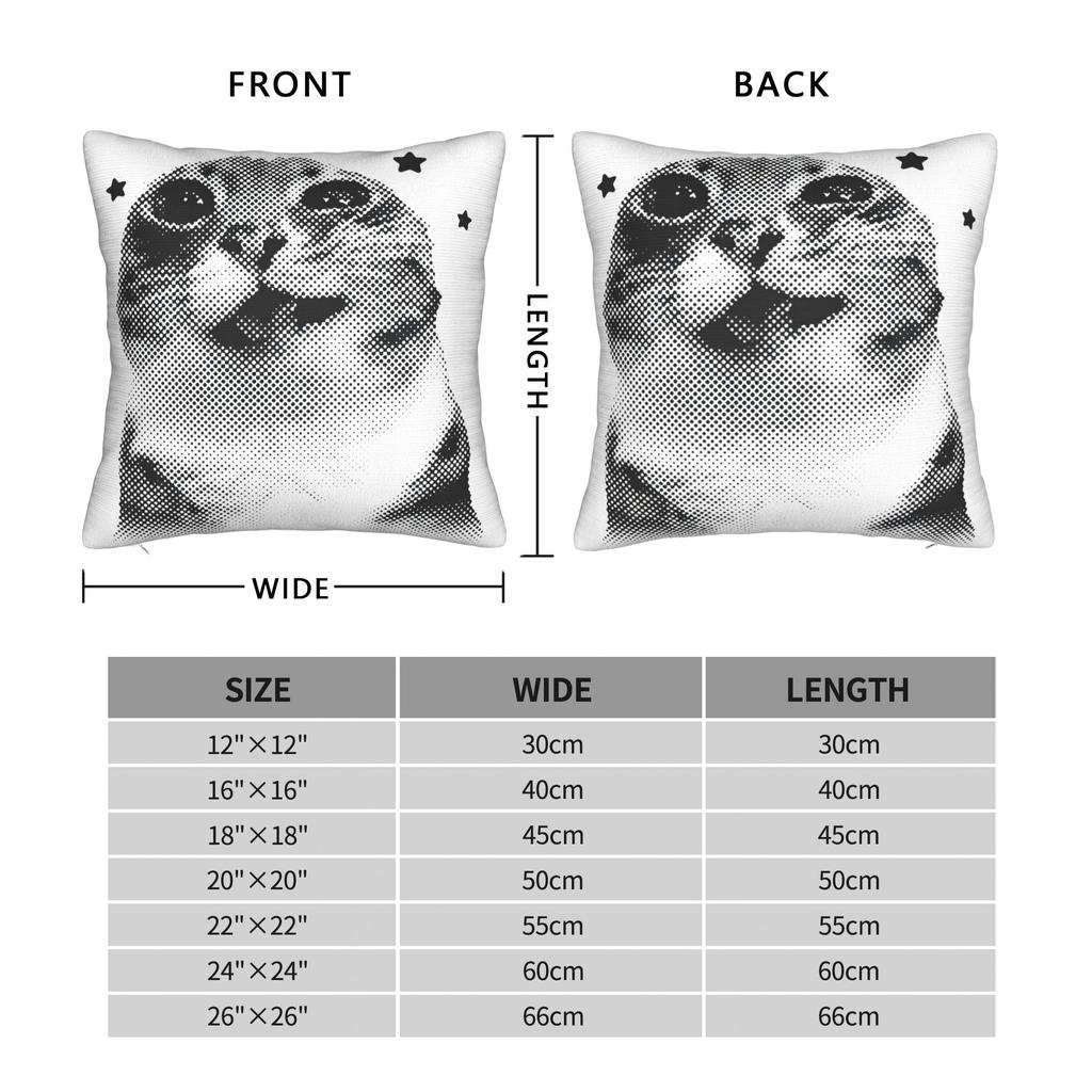 Y2K Funny Cat Meme Pillowcase Soft Fabric Cushion Cover Gift Pillow Case Cover Home Square 45X45Cm