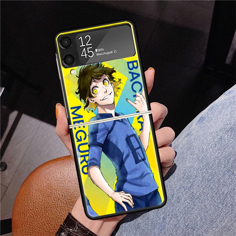 Heißes Anime Blue Lock Handyhülle Für Samsung Z Flip 7 6 5 4 3 Galaxy ZFlip7 ZFlip6 ZFlip5 ZFlip4 ZFlip3 5G Druck Hülle