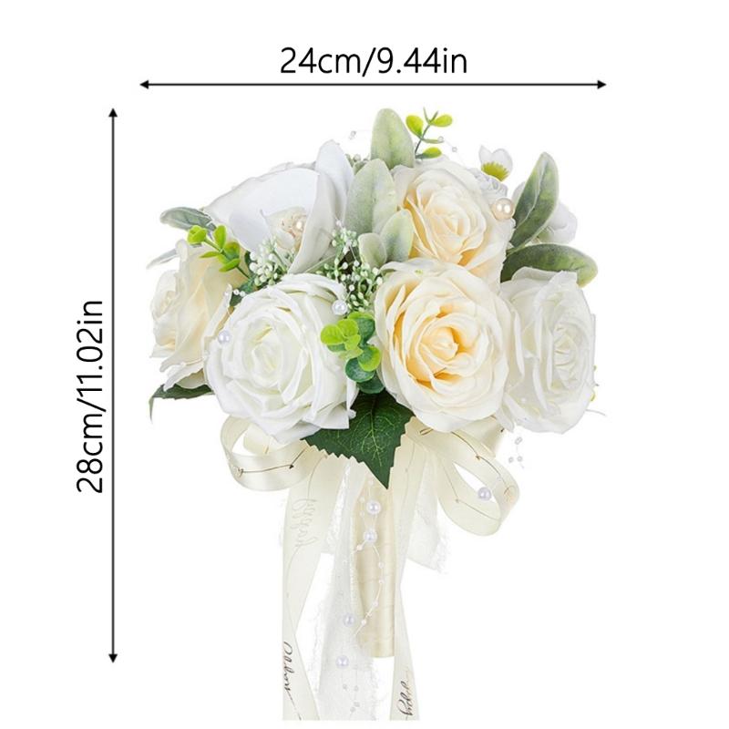 Bridal Bouquets for Wedding, Simulation Rose Bride Wedding Bouquet Wedding Decorations for Ceremony, Anniversary