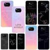 Love Yourself Flower Heart Line Kpop Phone Case For Xiaomi Poco X7 X6 X5 M7 M8 Pro F7 Ultra Redmi 15C 15 13C 13 12C 12 10 10C 10