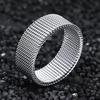 Fashion Mens Modern Stainless Steel Deformable Mesh Band Ring Mesh Band For Men and Women Casual Sports Charm  Party Gift
