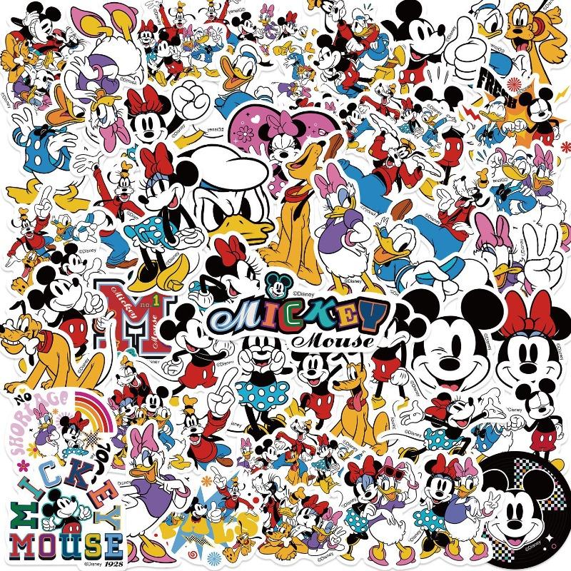 Disney Cartoon New Mickey, Stitch, Spider-Man, Princess Sticker Roll, Collage, Tattoo Sticker
