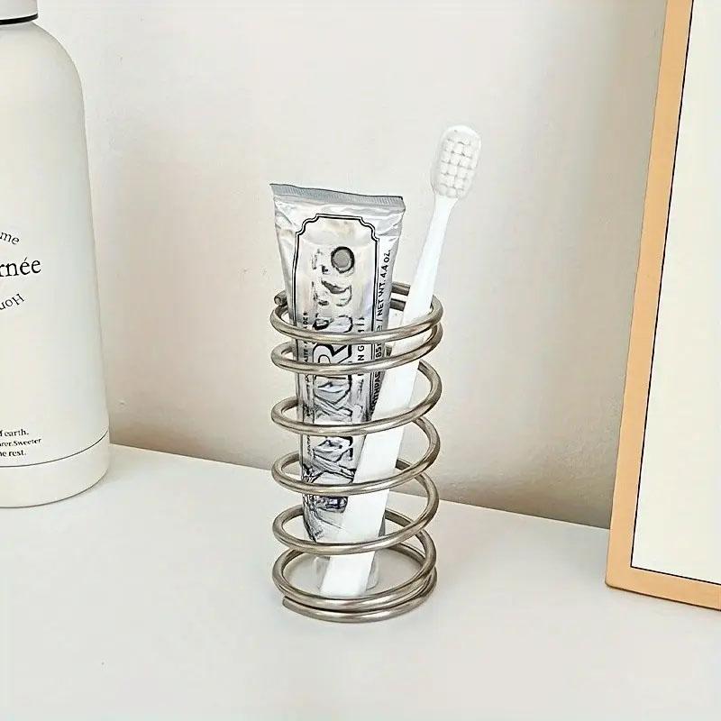Portaspazzolini in Acciaio Inossidabile Accessori da Bagno in Metallo Strumento per Porta Dentifricio Porta Pennelli da Trucco Scaffale Portaoggetti Decorazione per la Casa