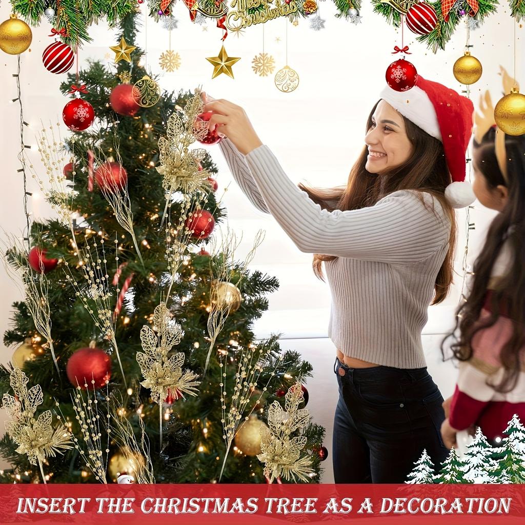 13Pcs Artificial Flowers Berry Bouquet Christmas Decoration Xmas Tree Ornaments for Home Room Decor New Year 2026 Gift Accessory