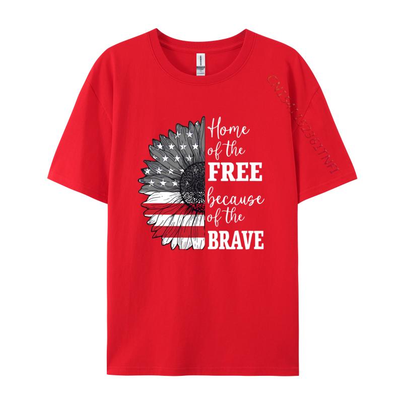 Cool Tshirts Home Of The Free Because Of The Brave Tshirt Premium Cotton Tshirts Grpahic Tee Basic S