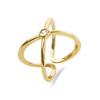 Ring - LUXENTER - Rai - 18 Carat Yellow Gold - Brilliant Zirconia - 14.5 Mm Thick