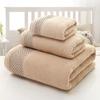 3pcs/set Luxury Cotton Towels Soft Absorbent Bath Sheet Hand Bathroom Towels