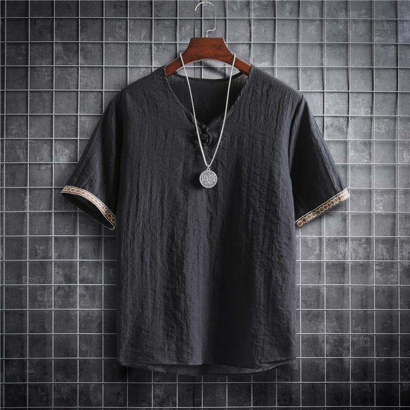 Japanese Style Kimono Men Summer Men Three Quanter Sleeve T-shirt Asian Clothes Traditional Chinese Clothing Japanese New